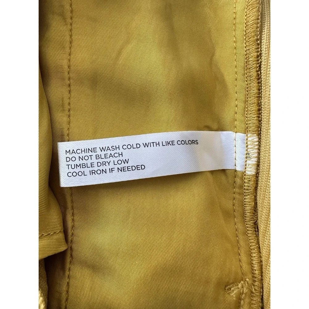 Tuckernuck Wide Leg Pants Women Size‎ 4 Mustard Yellow Corduroy Career Office